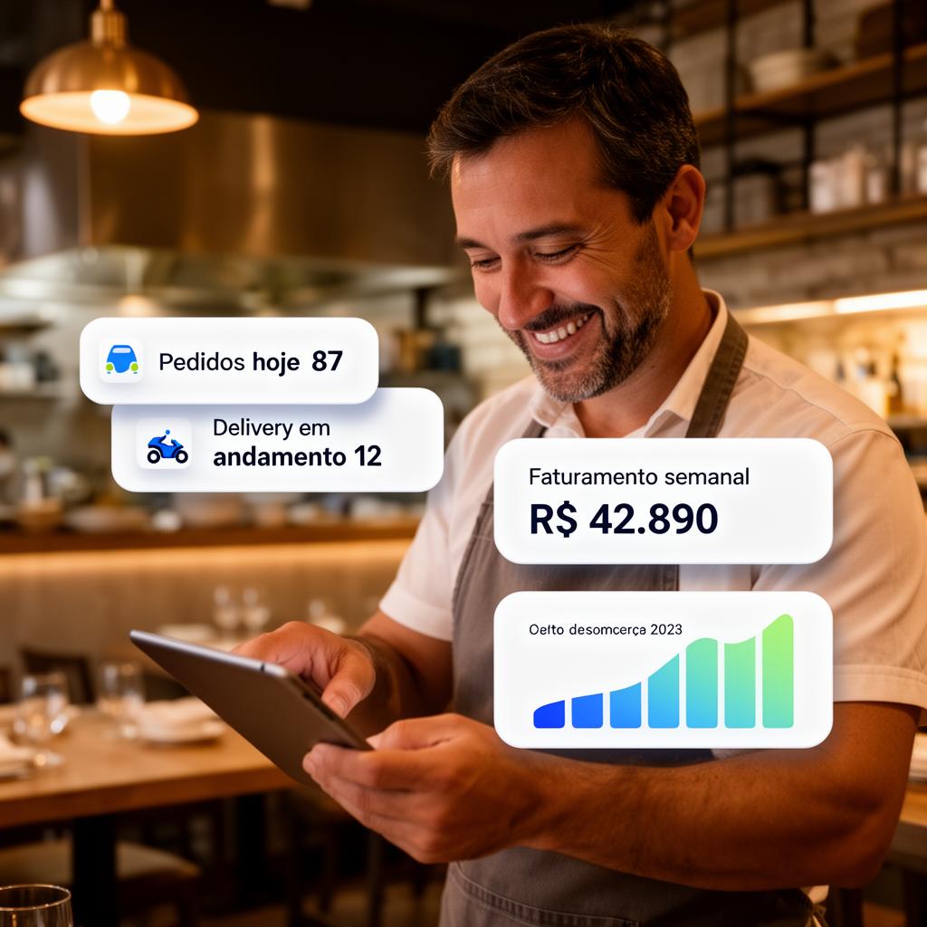 Restaurante usando KEROCOME para delivery e gestão